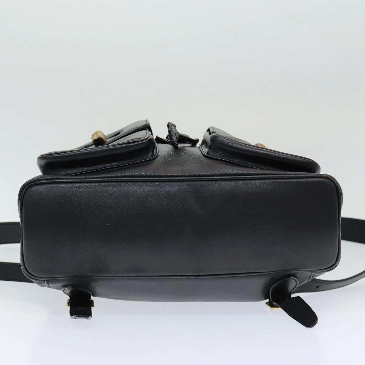 GUCCI Bamboo Backpack Leather Black  am6663