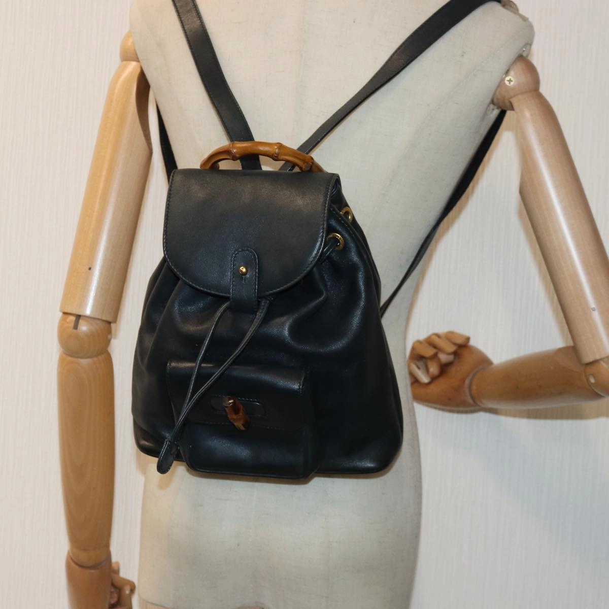 GUCCI Bamboo Backpack Leather Black  ep5142