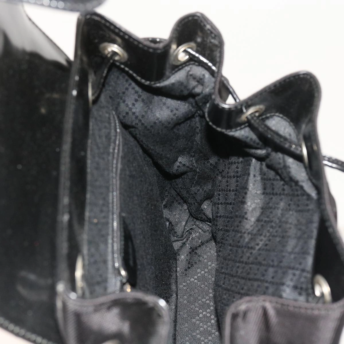 GUCCI Bamboo Backpack Nylon Enamel Black 003 2058 0016 5  56067
