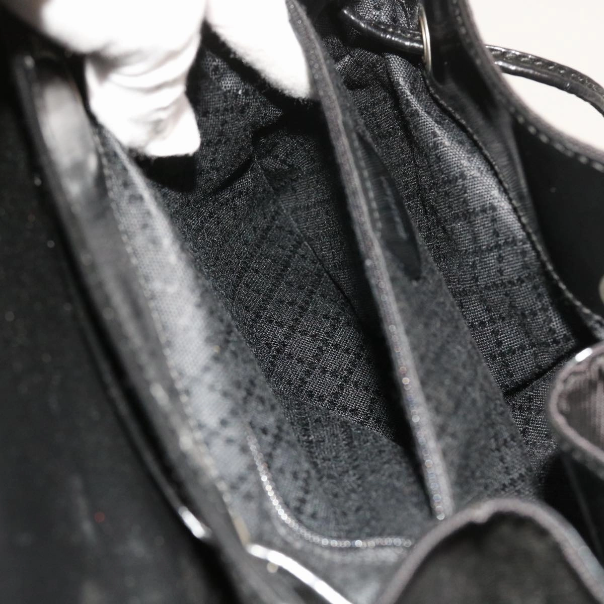 GUCCI Bamboo Backpack Nylon Enamel Black 003 2058 0016 5  56067