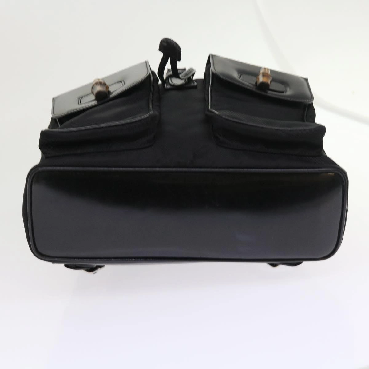 GUCCI Bamboo Backpack Nylon Enamel Black 003 2058 0016 5  56067