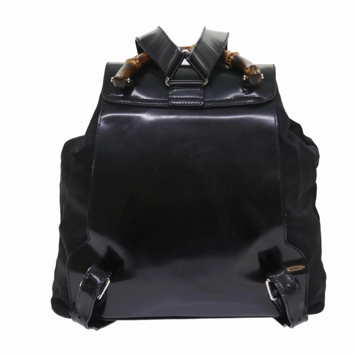GUCCI Bamboo Backpack Nylon Enamel Black 003 2058 0016 5  56067