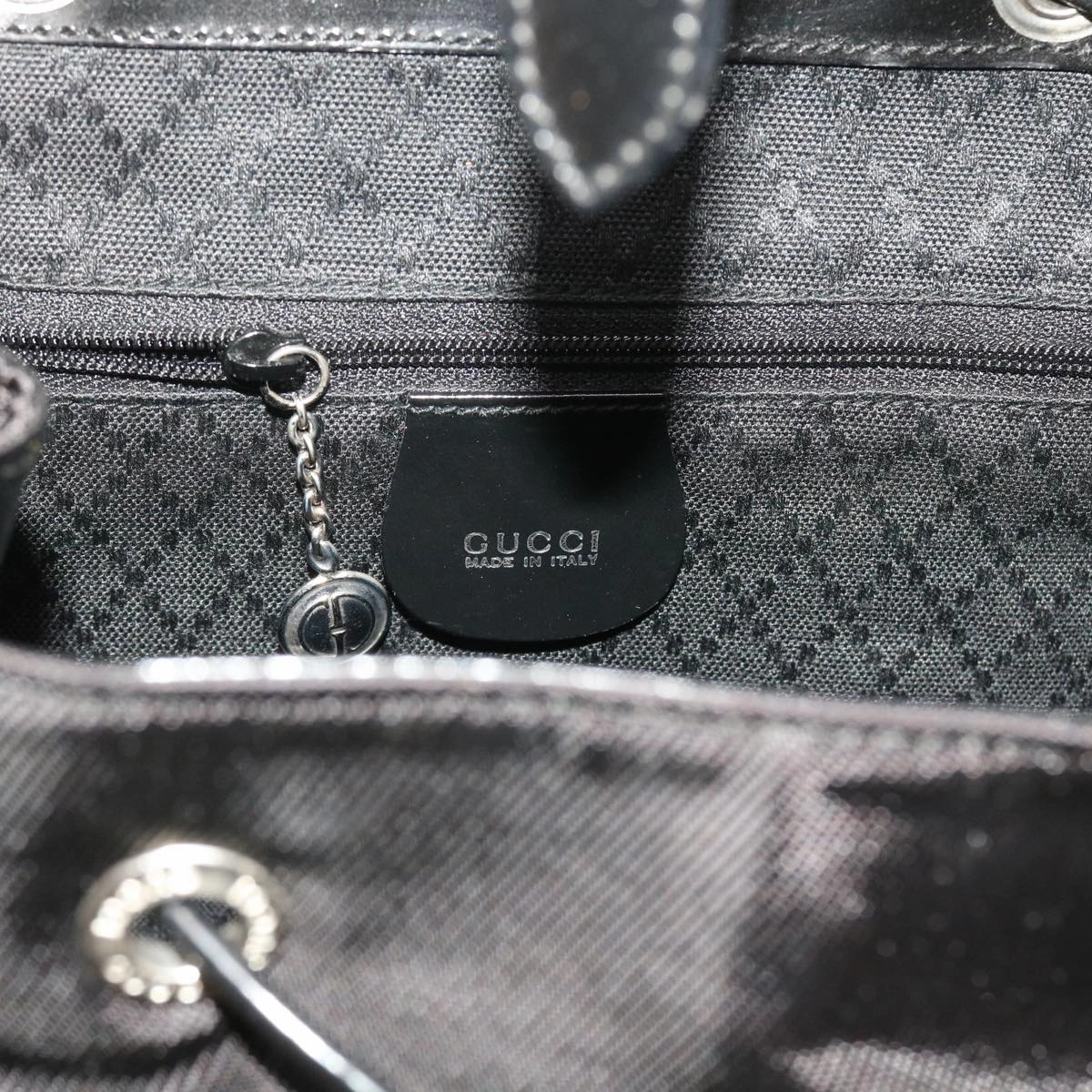 GUCCI Bamboo Backpack Nylon Enamel Black 003 2058 0016 5  56067