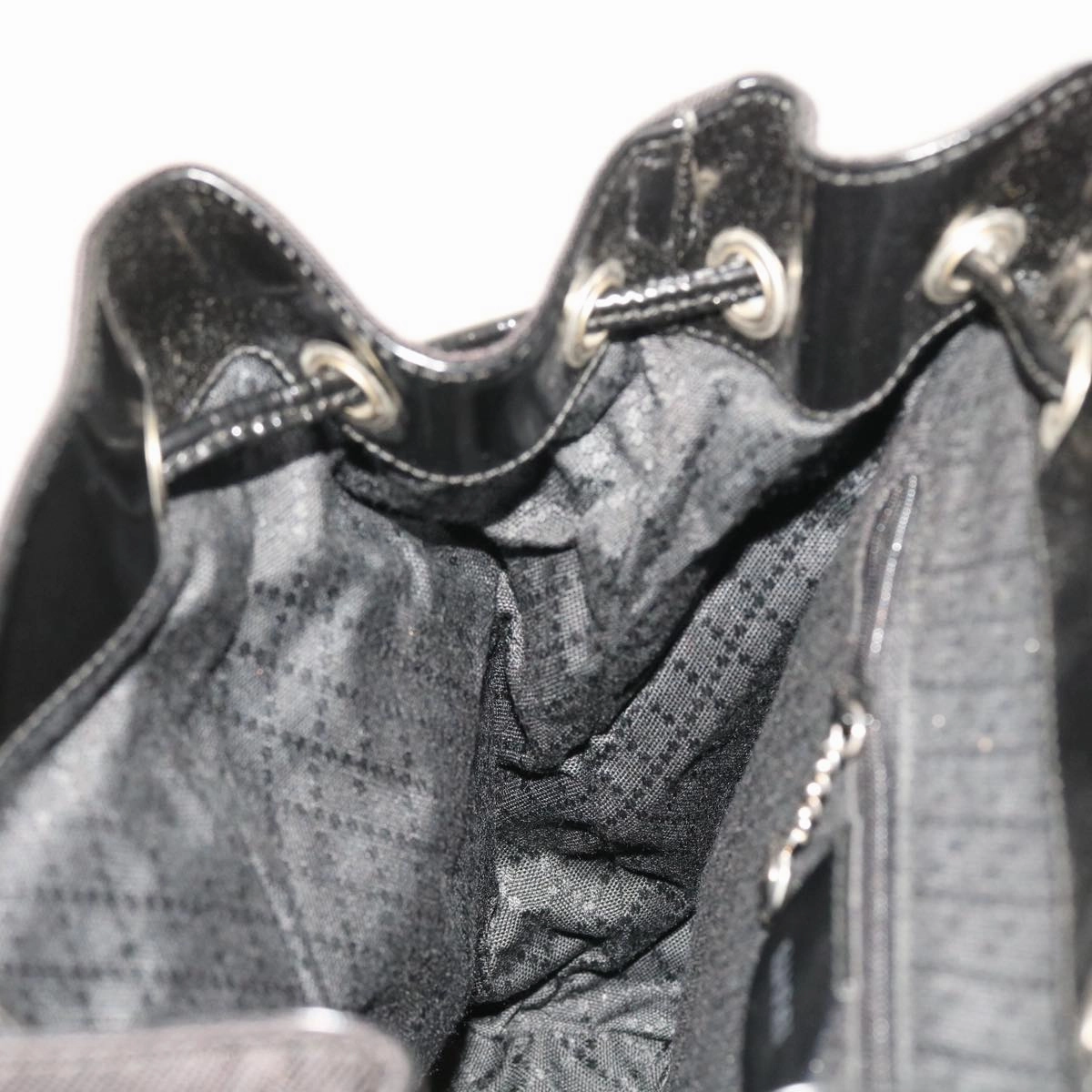 GUCCI Bamboo Backpack Nylon Enamel Black 003 2058 0016 5  56067