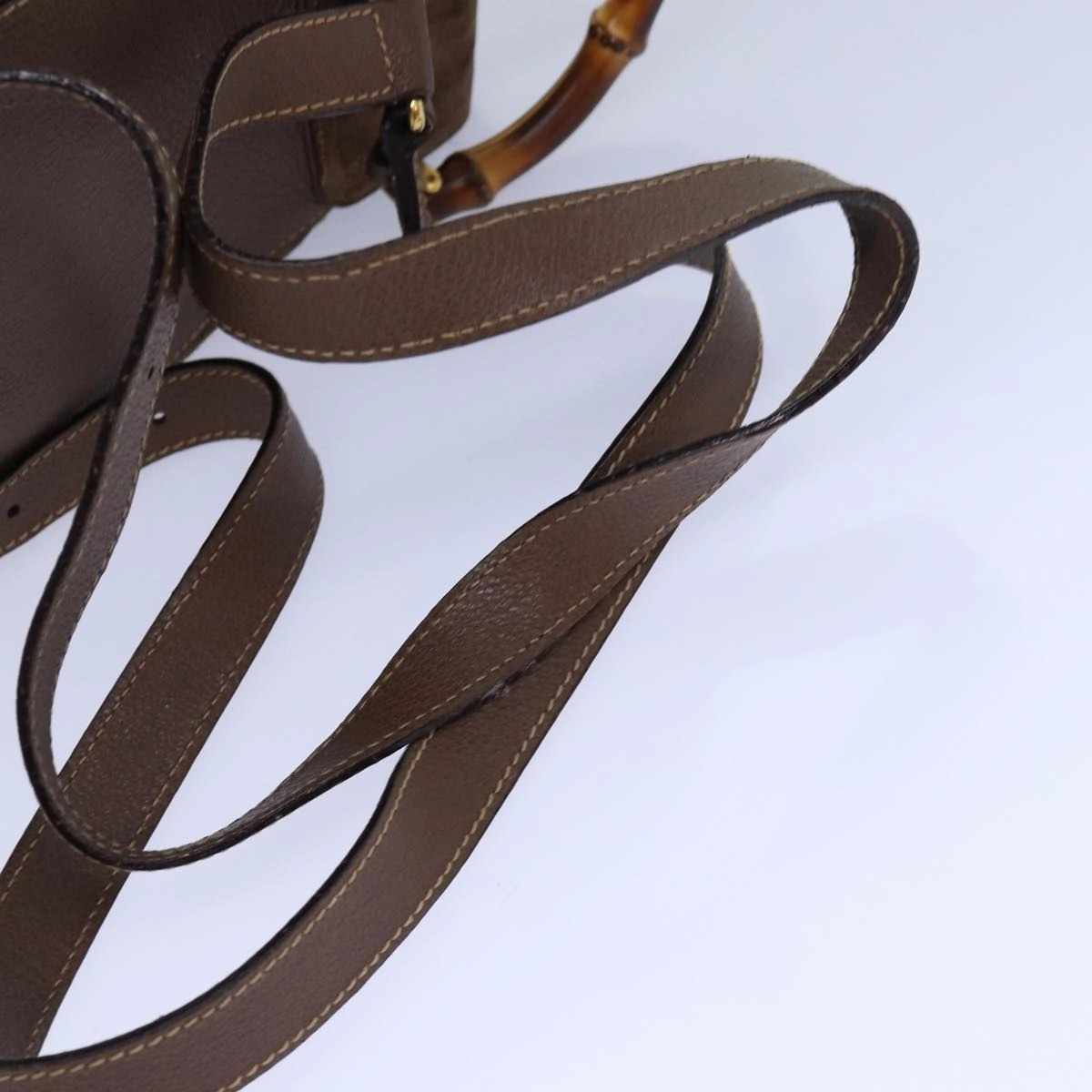 GUCCI Bamboo Backpack Suede Brown Gold 003 2058 0030  th5215