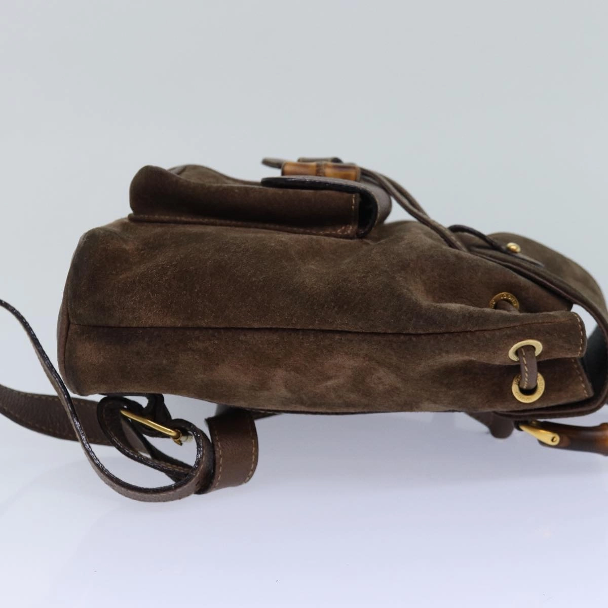 GUCCI Bamboo Backpack Suede Brown Gold 003 2058 0030  th5215