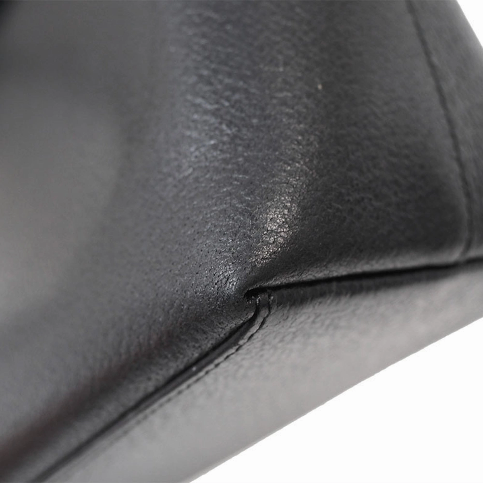 Gucci Bamboo Black Leather Handbag Shoulder Bag ()
