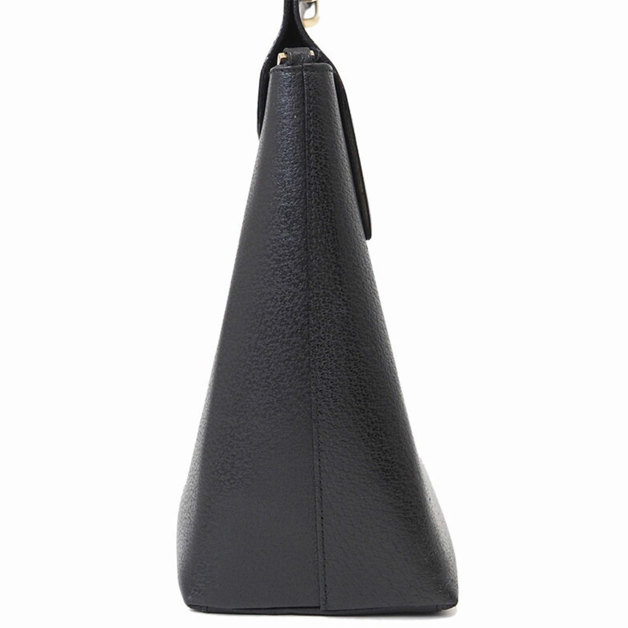 Gucci Bamboo Black Leather Handbag Shoulder Bag ()