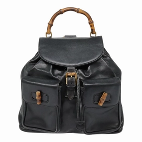 Gucci Bamboo  Leather Backpack Bag