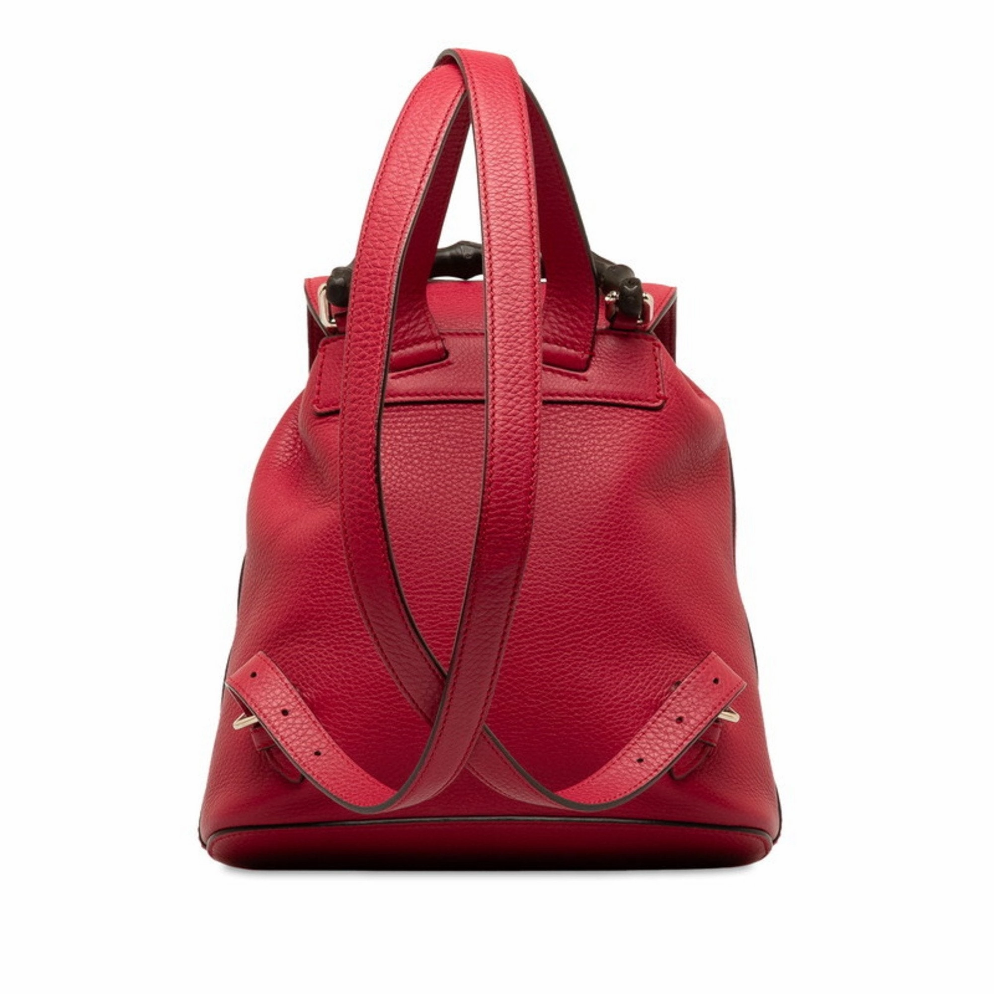 Gucci Bamboo  Leather Backpack Bag ()