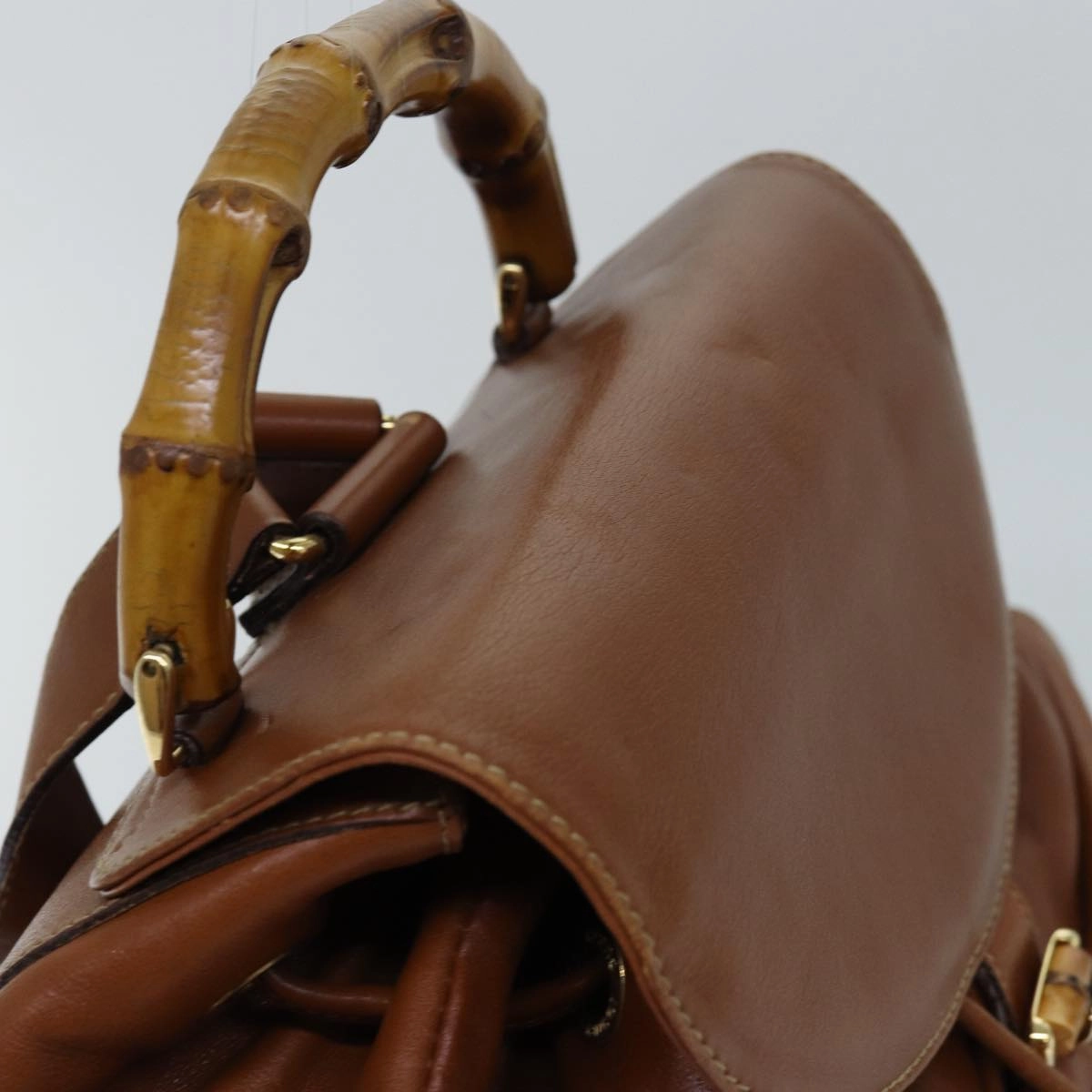 Gucci Bamboo  Leather Backpack Bag ()