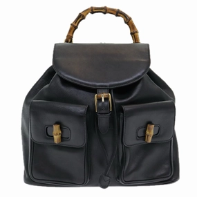 Gucci Bamboo  Leather Backpack Bag ()