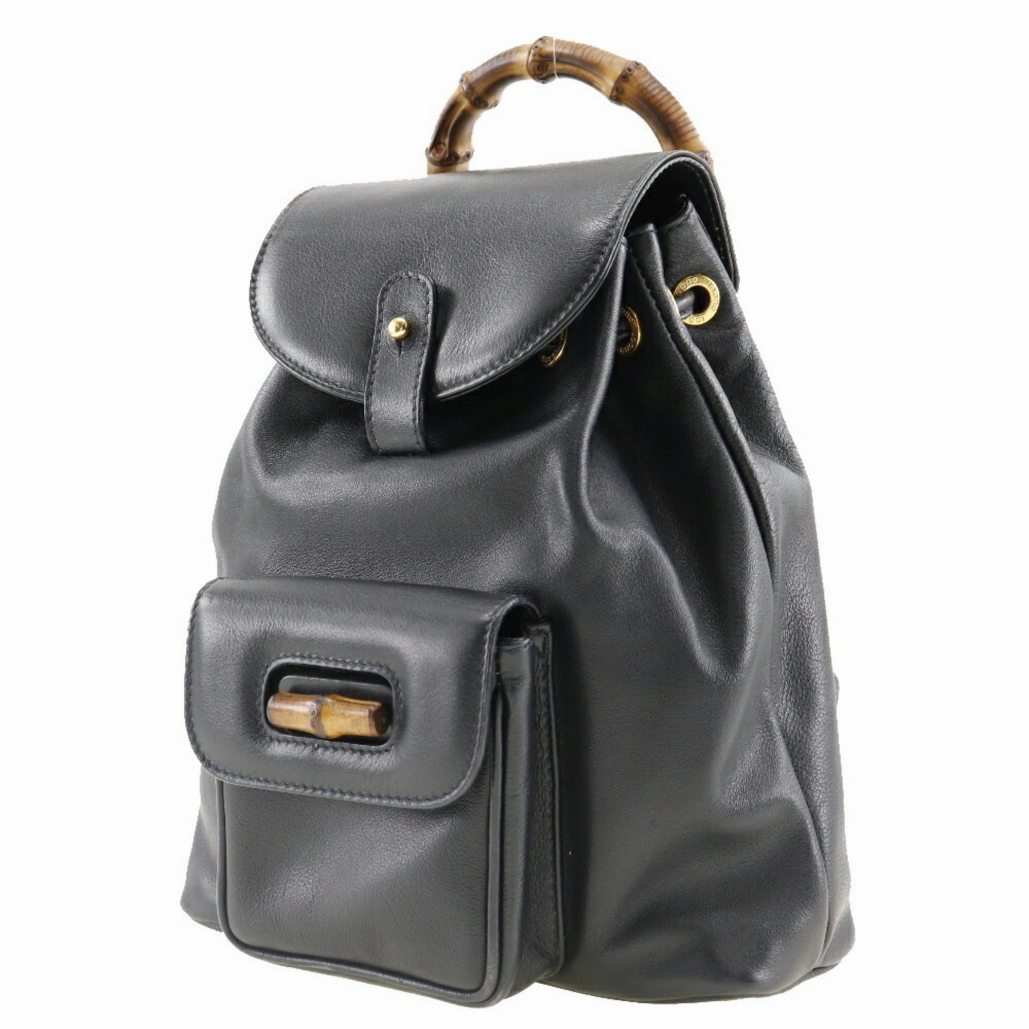 Gucci Bamboo  Leather Backpack Bag ()