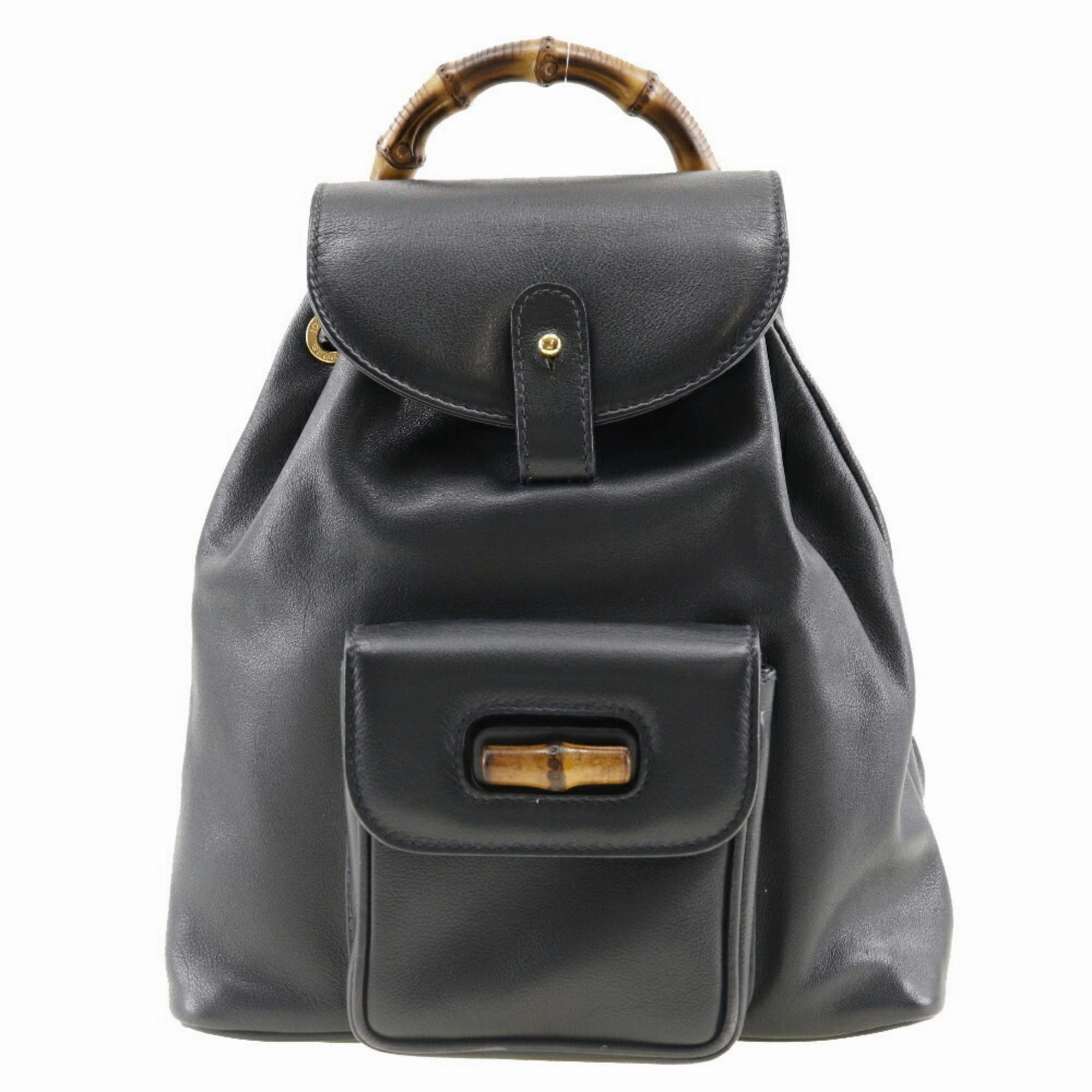 Gucci Bamboo  Leather Backpack Bag ()