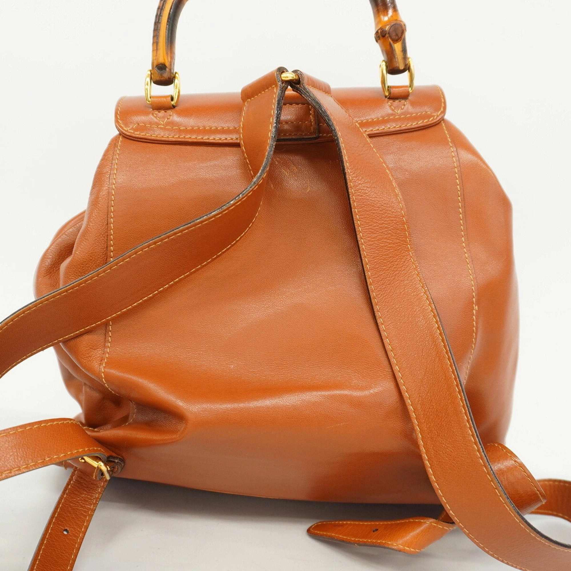 Gucci Bamboo  Leather Backpack Bag ()