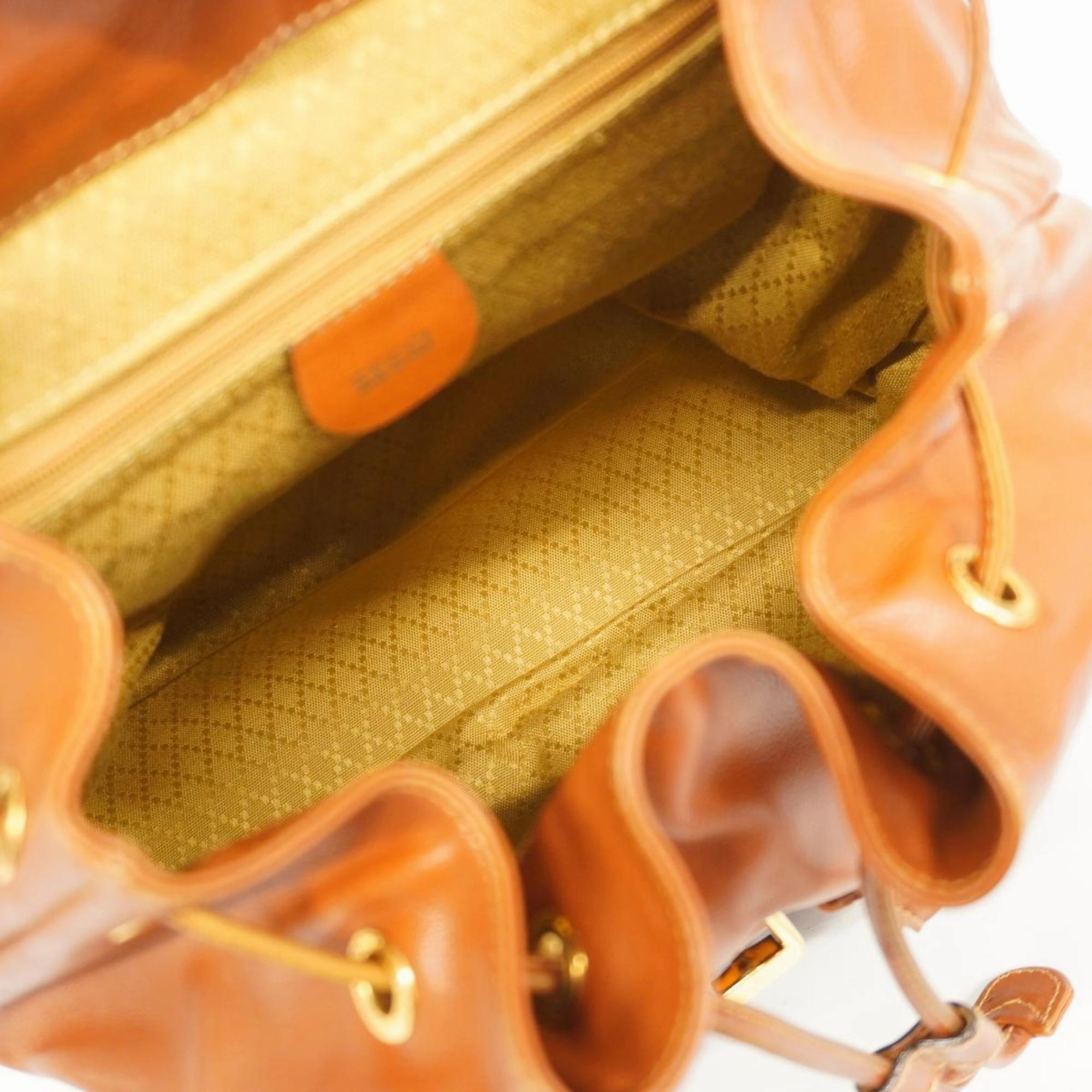 Gucci Bamboo  Leather Backpack Bag ()