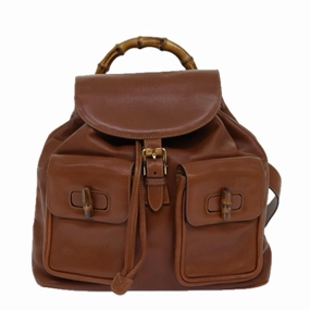 Gucci Bamboo  Leather Backpack Bag ()