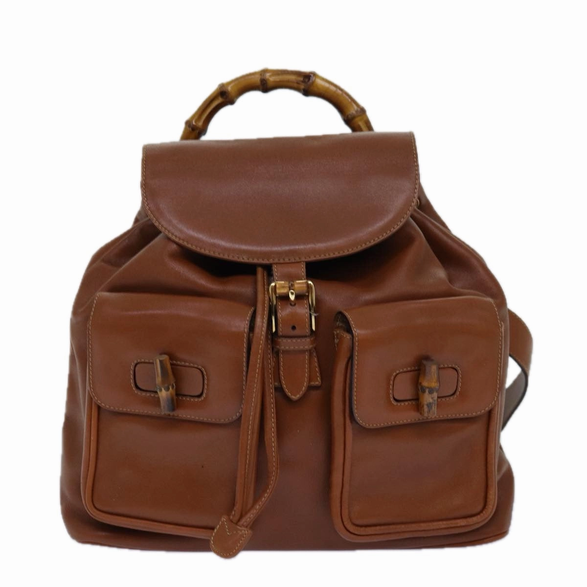 Gucci Bamboo  Leather Backpack Bag ()