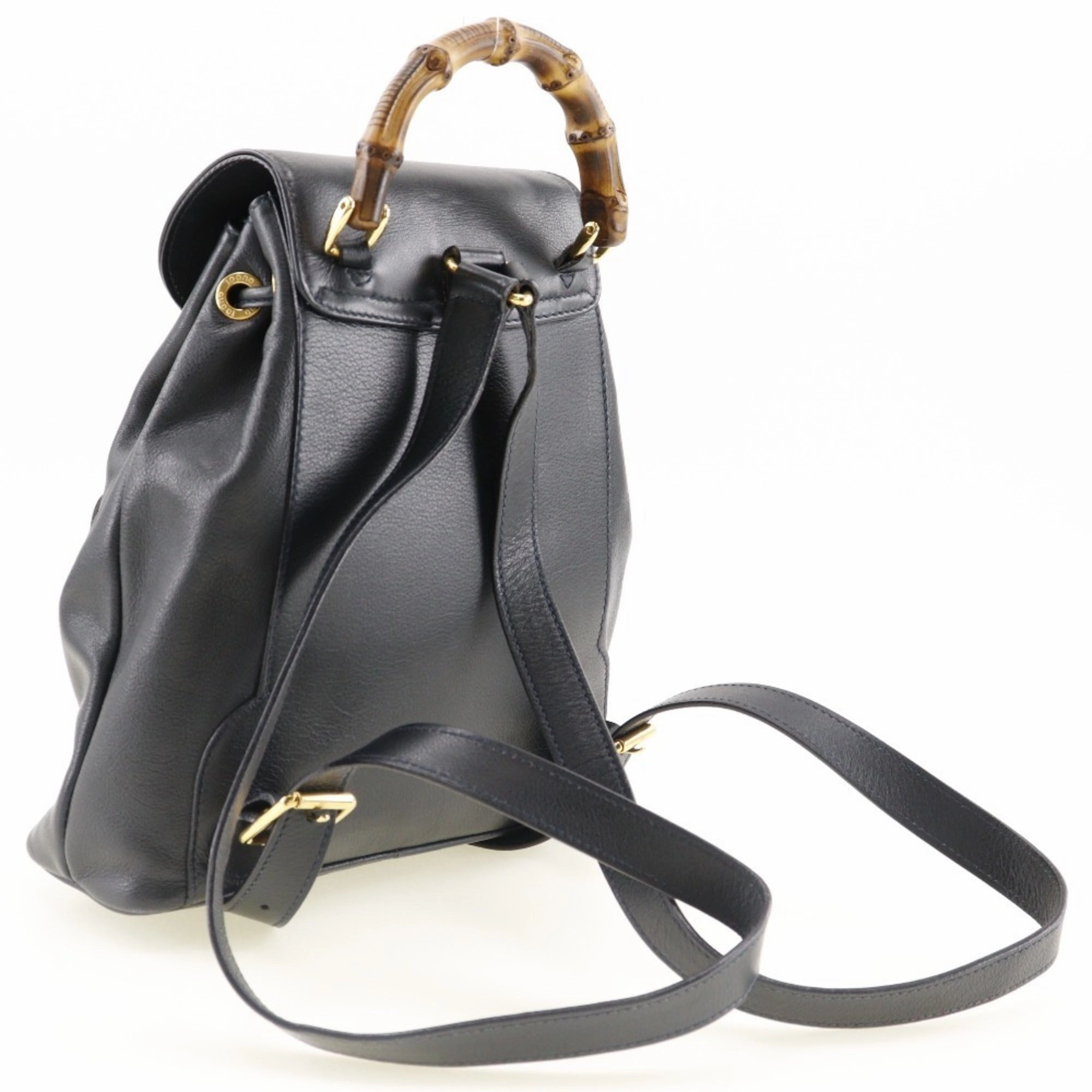 Gucci Bamboo  Leather Backpack Bag ()