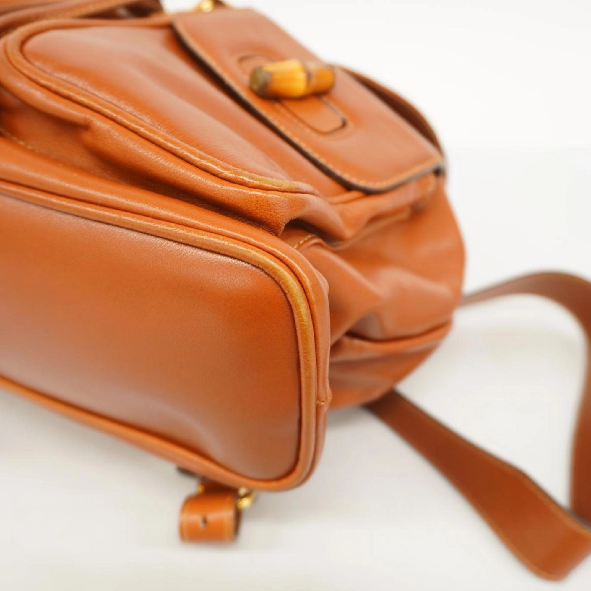 Gucci Bamboo  Leather Backpack Bag ()
