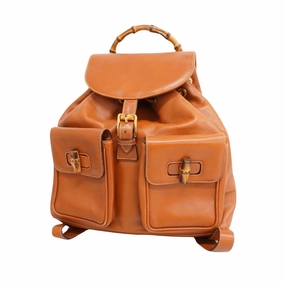 Gucci Bamboo  Leather Backpack Bag ()