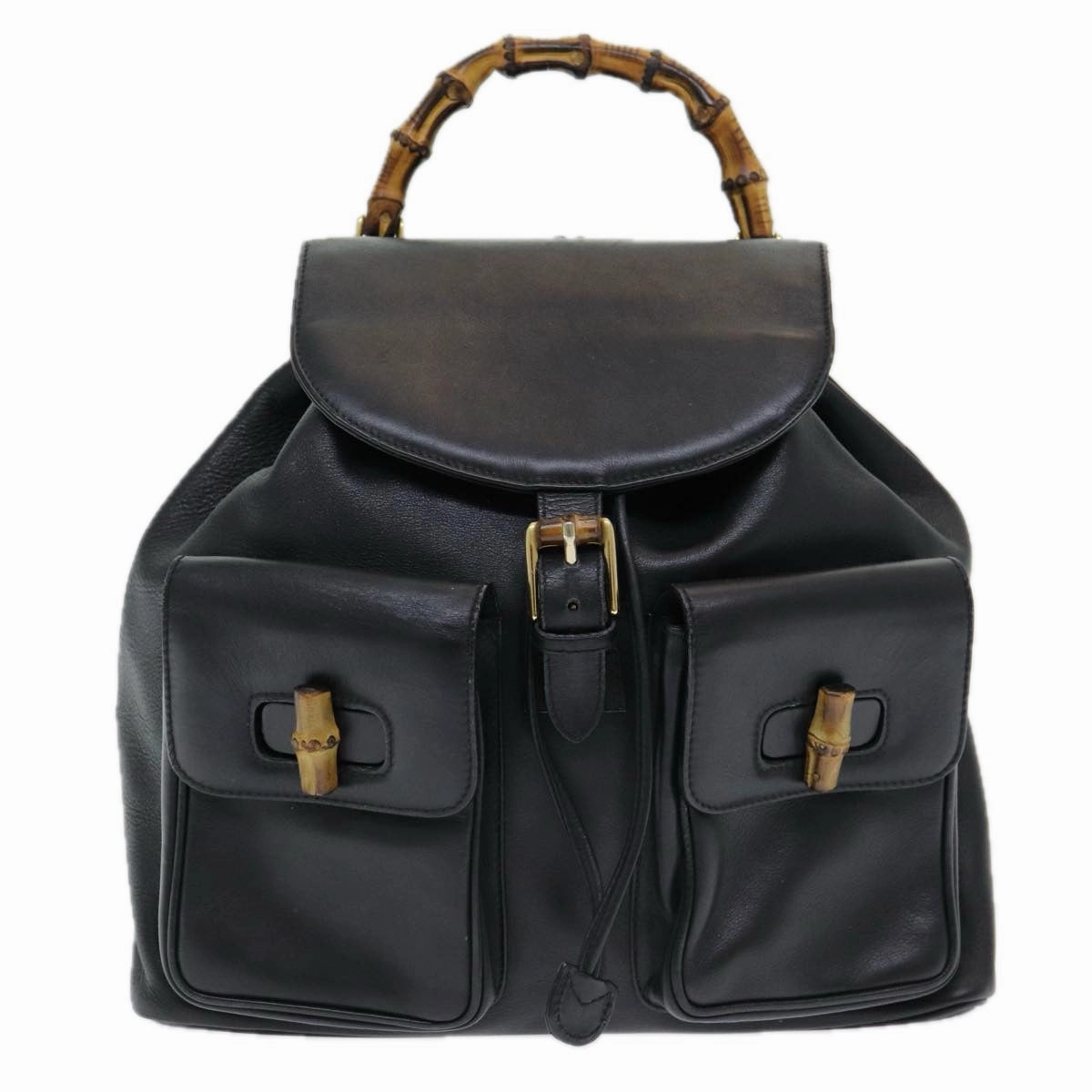 Gucci Bamboo  Leather Backpack Bag ()