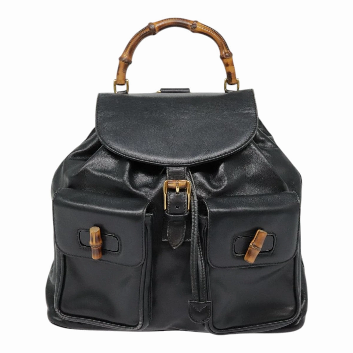 Gucci Bamboo  Leather Backpack Bag
