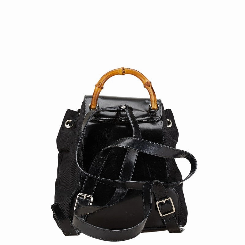 Gucci Bamboo Nylon Leather Backpack