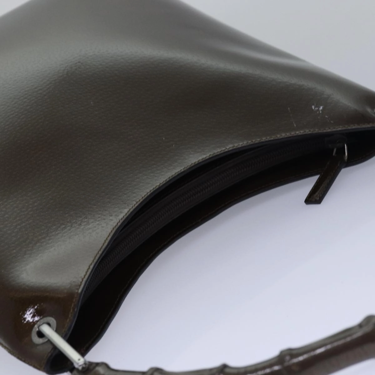 GUCCI Bamboo Shoulder Bag Enamel Brown 001 2122 3006  81842
