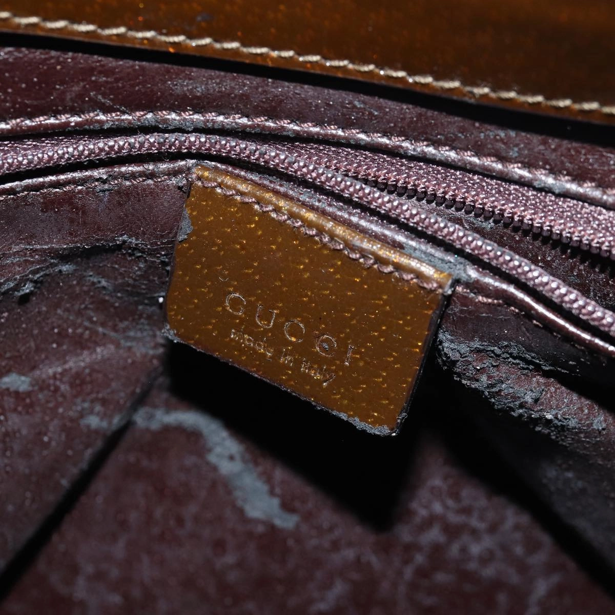 GUCCI Bamboo Shoulder Bag Enamel Brown 001 2122 3006  81842