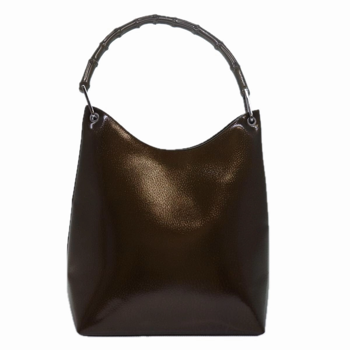 GUCCI Bamboo Shoulder Bag Enamel Brown 001 2122 3006  81842