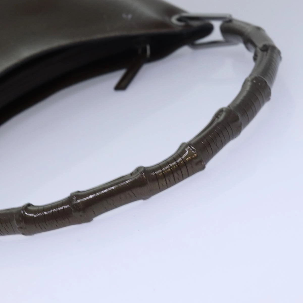GUCCI Bamboo Shoulder Bag Enamel Brown 001 2122 3006  81842