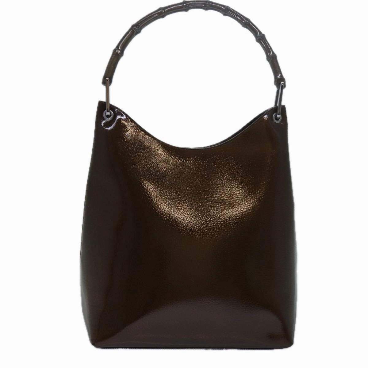 GUCCI Bamboo Shoulder Bag Enamel Brown 001 2122 3006  81842