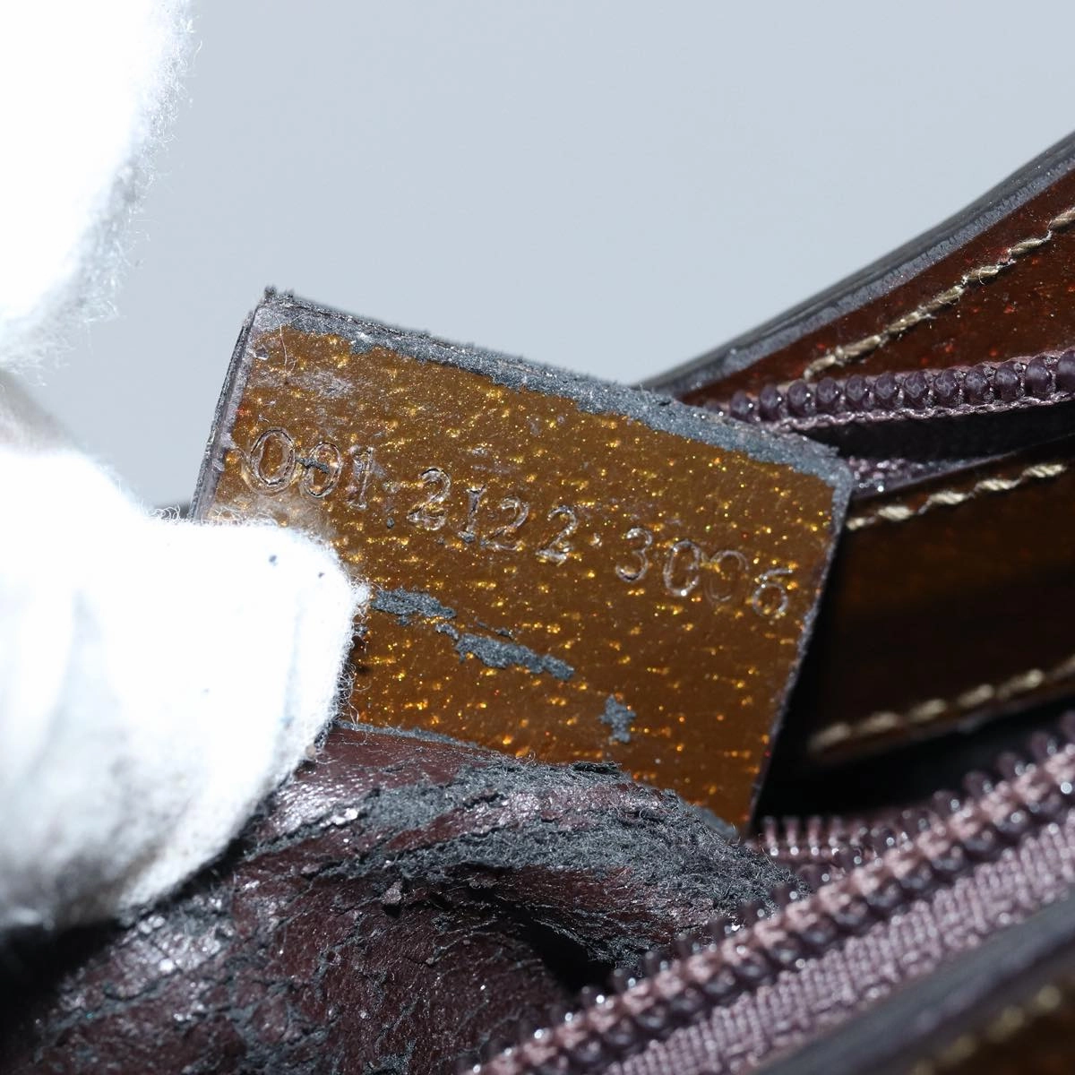 GUCCI Bamboo Shoulder Bag Enamel Brown 001 2122 3006  81842