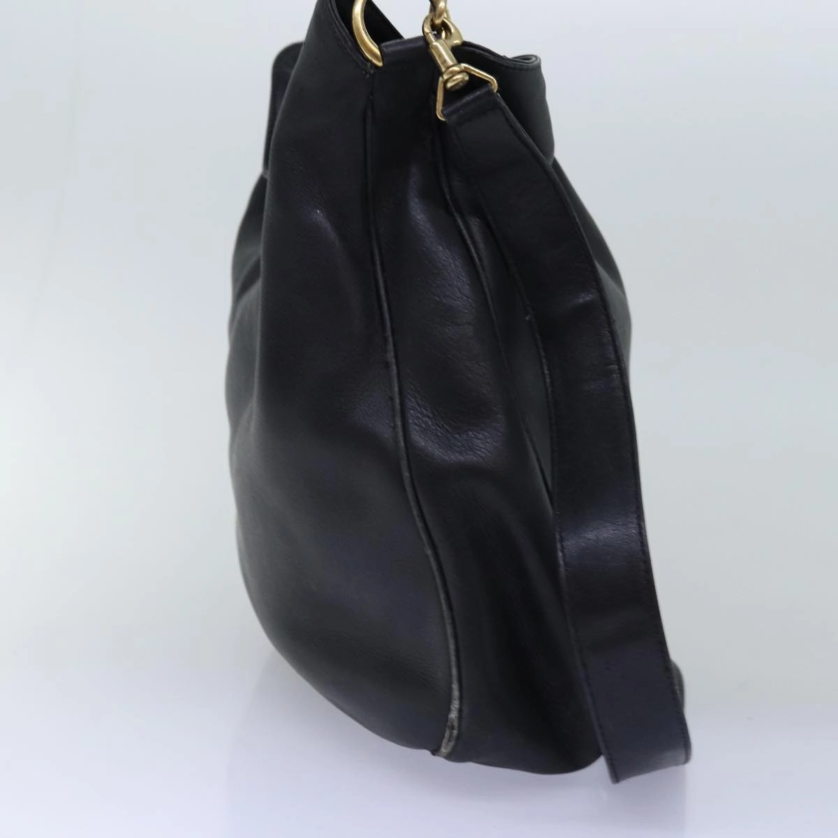 GUCCI Bamboo Shoulder Bag Leather 2way Black 001 123 1577  74262