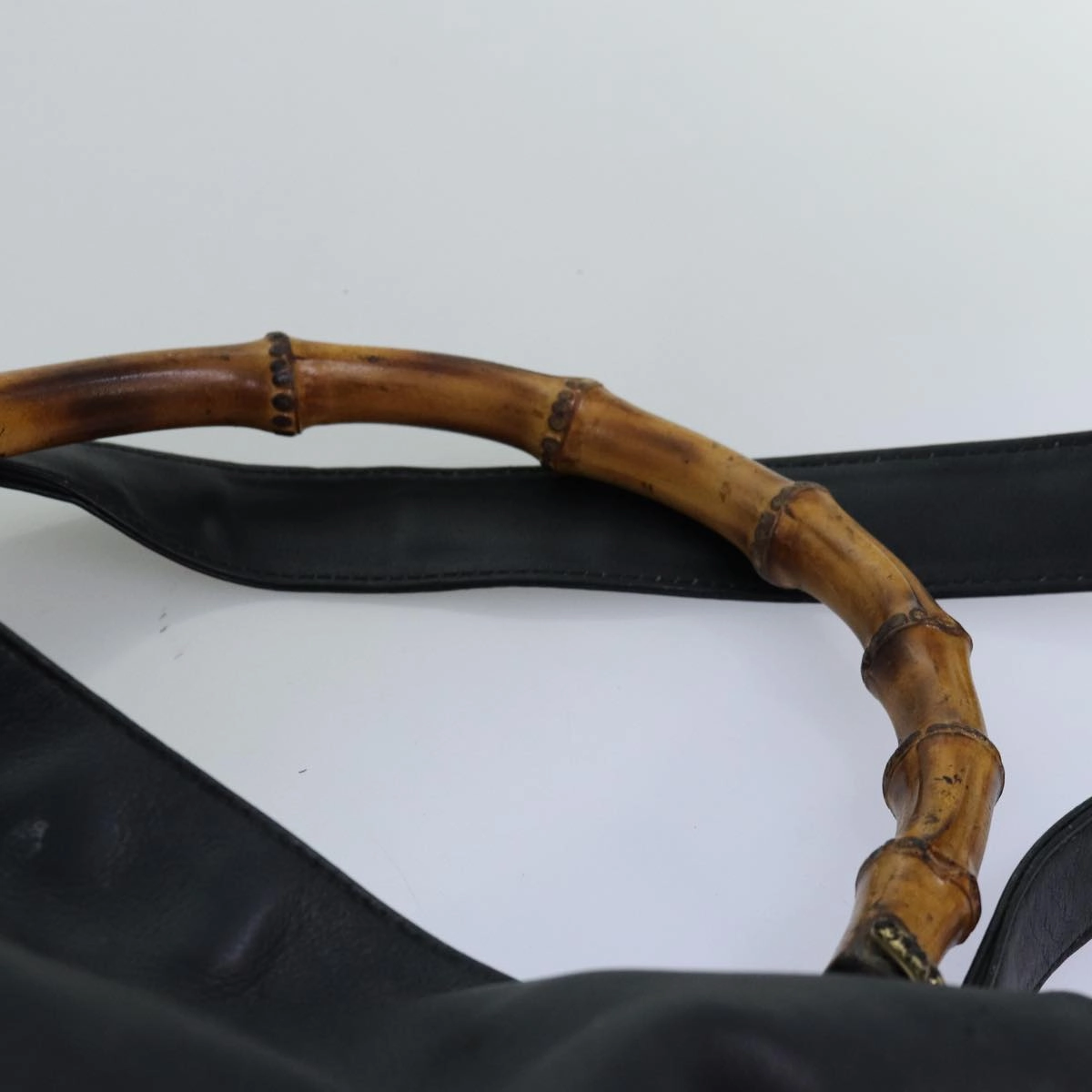GUCCI Bamboo Shoulder Bag Leather 2way Black 001 123 1577  74262