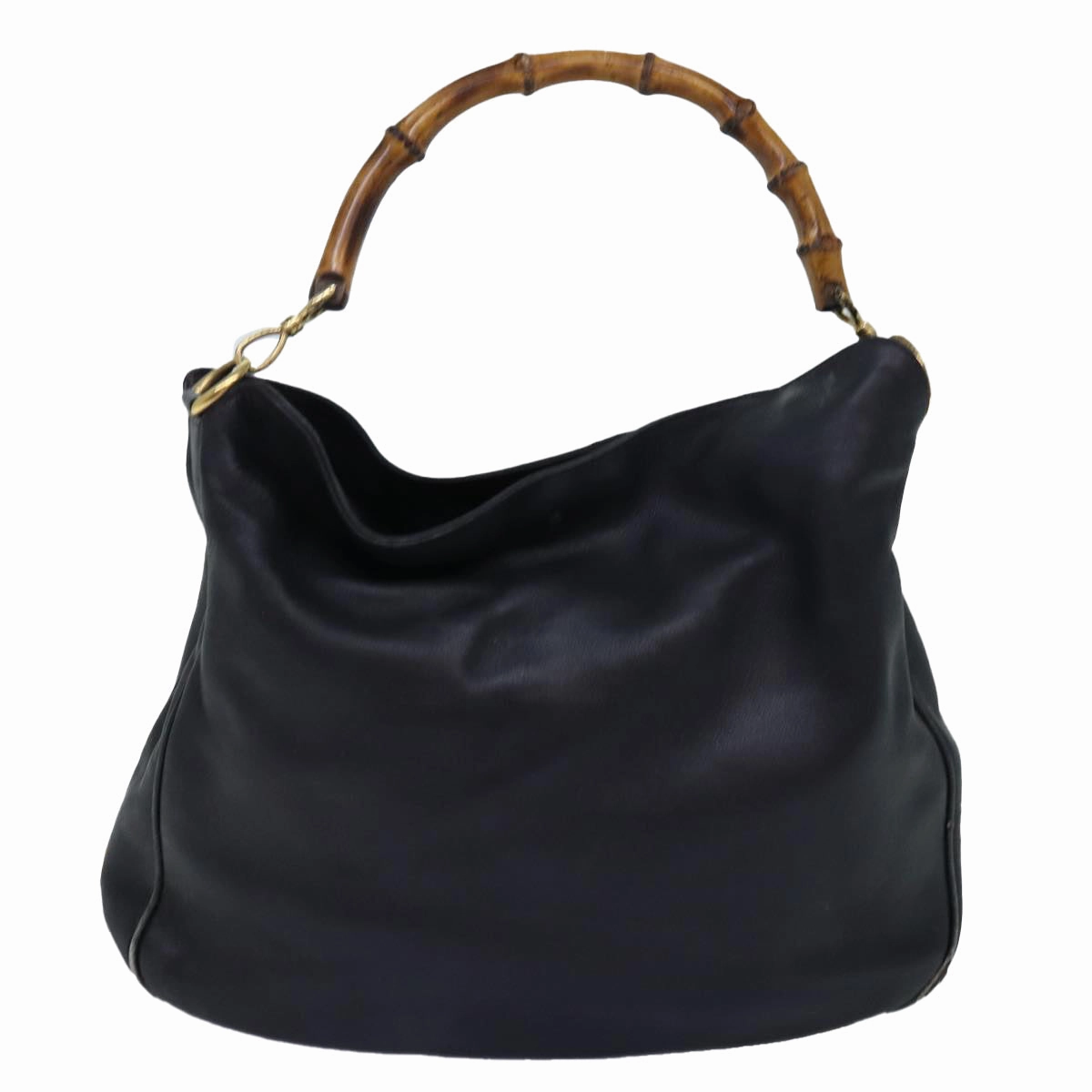 GUCCI Bamboo Shoulder Bag Leather 2way Black 001 123 1577  74262