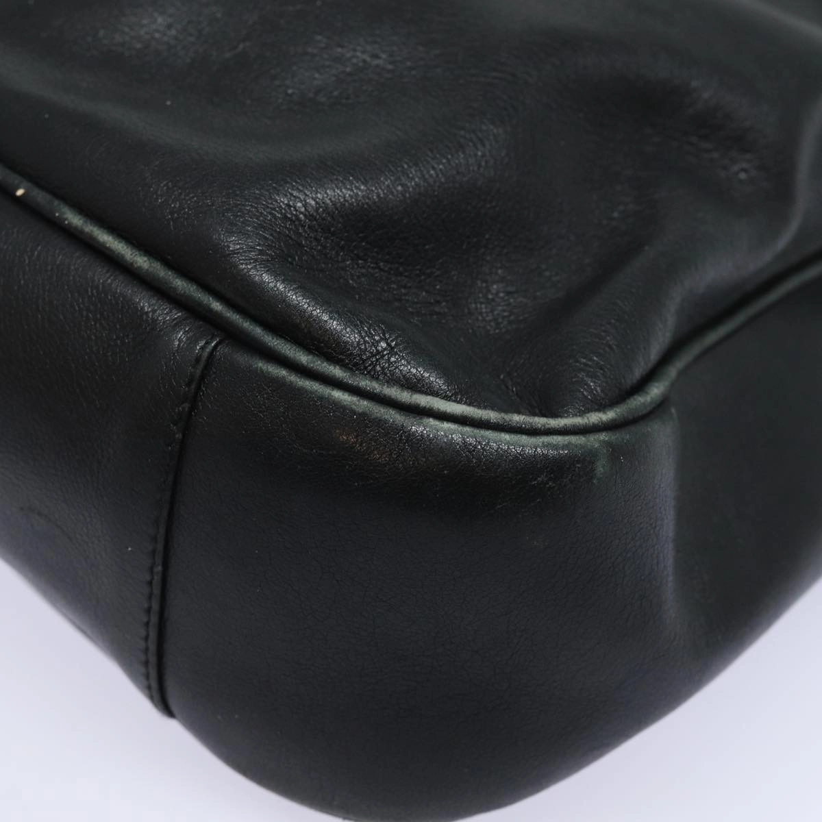 GUCCI Bamboo Shoulder Bag Leather 2way Black 001 1377 3754  80844
