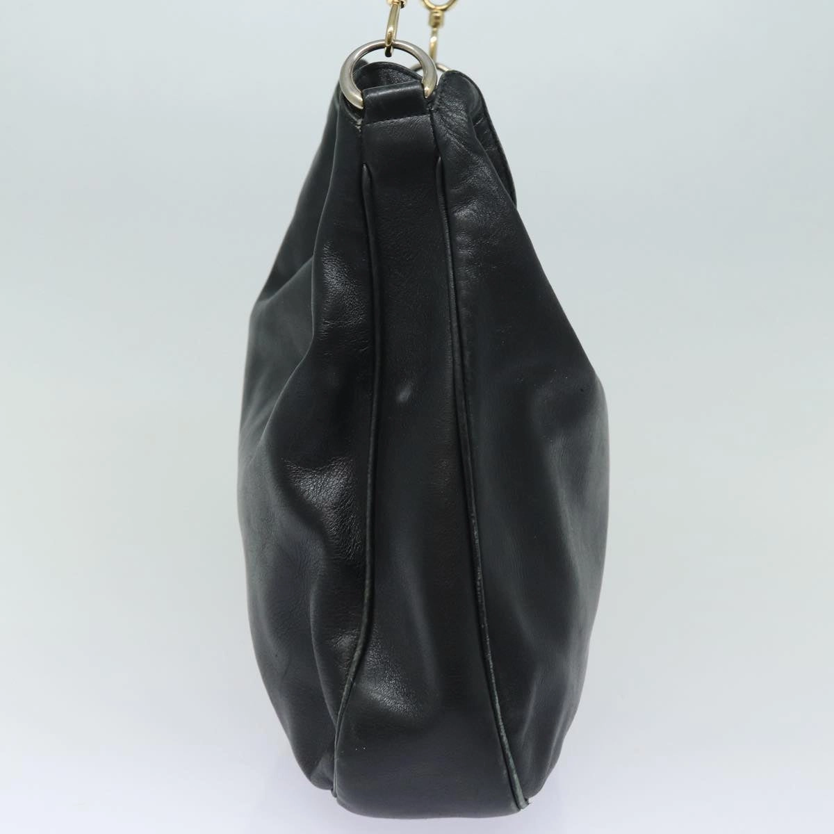 GUCCI Bamboo Shoulder Bag Leather 2way Black 001 1377 3754  80844