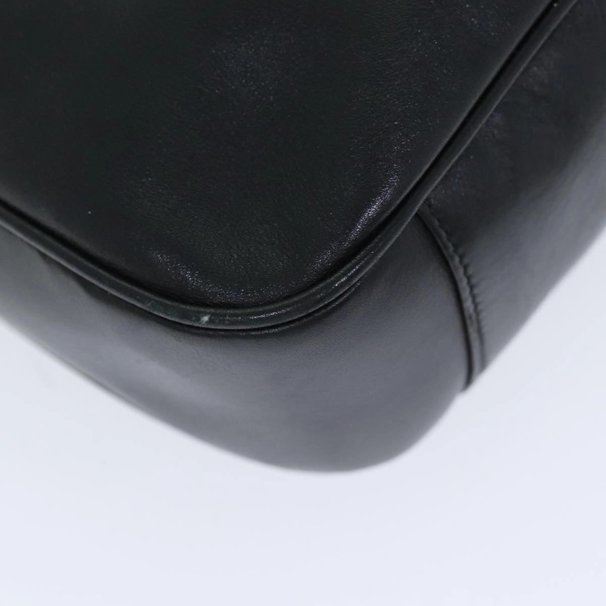 GUCCI Bamboo Shoulder Bag Leather 2way Black 001 1998 1638  73901