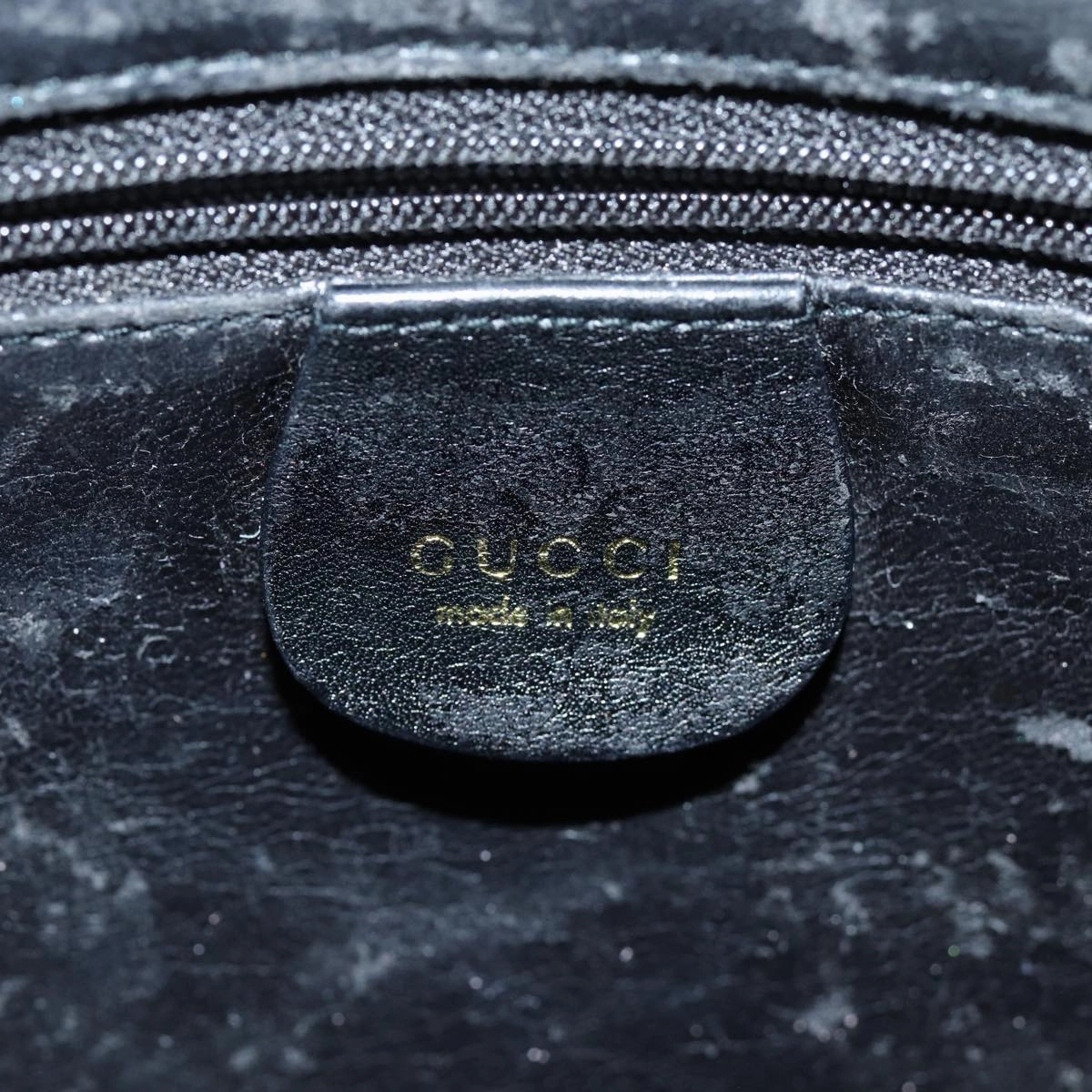 GUCCI Bamboo Shoulder Bag Leather 2way Black 001 1998 1638  73901