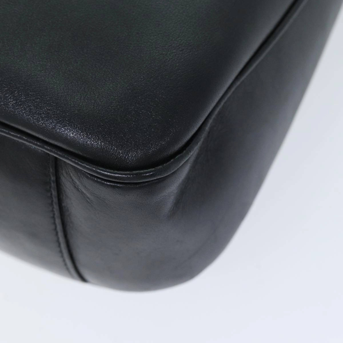 GUCCI Bamboo Shoulder Bag Leather 2way Black 001 1998 1638  73901