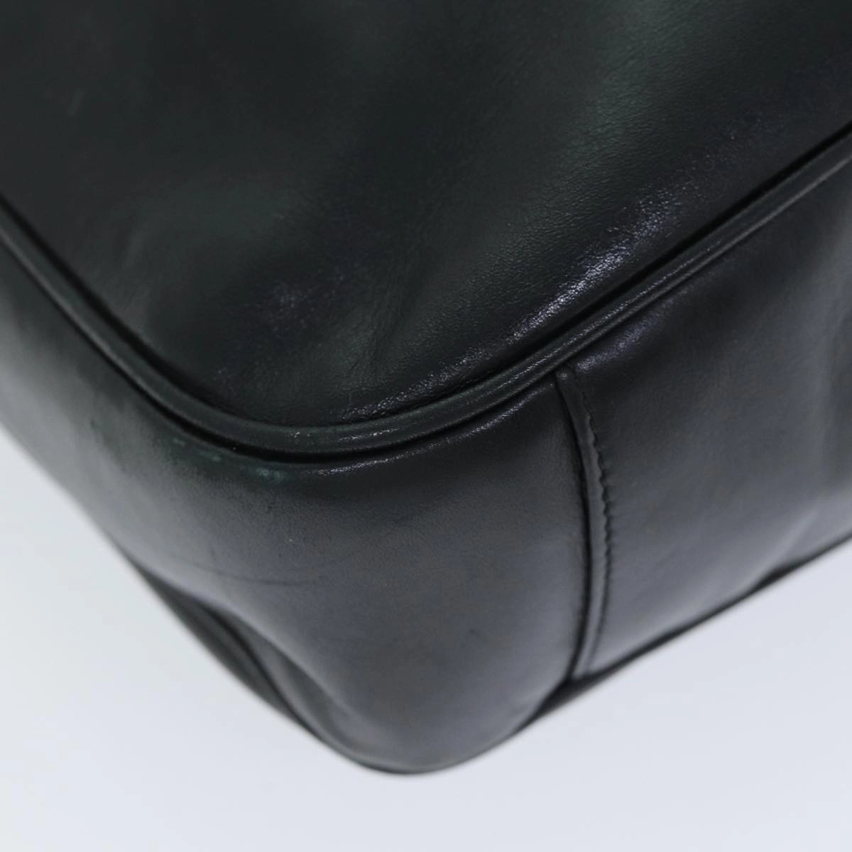 GUCCI Bamboo Shoulder Bag Leather 2way Black 001 1998 1638  73901