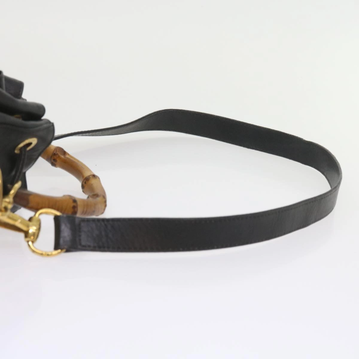 GUCCI Bamboo Shoulder Bag Leather 2way Black 001 2865 1657  bs9276