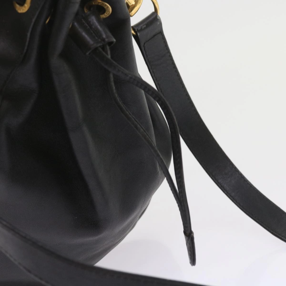GUCCI Bamboo Shoulder Bag Leather 2way Black 001 2865 1657  bs9276