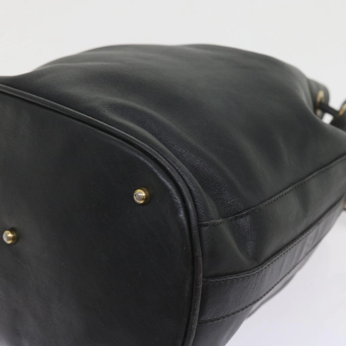 GUCCI Bamboo Shoulder Bag Leather 2way Black 001 2865 1657  bs9276