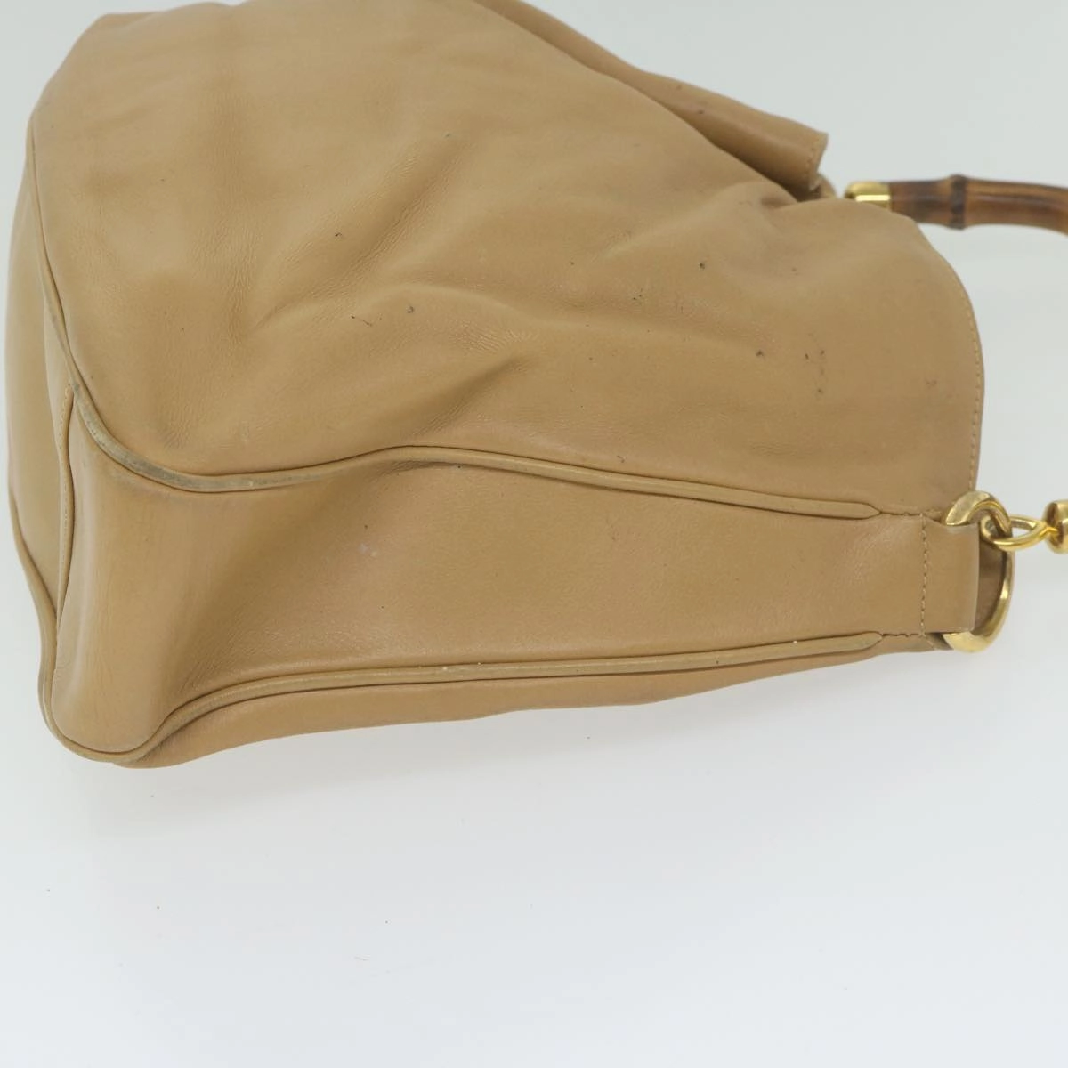 Gucci Bamboo Shoulder Bag Leather Beige