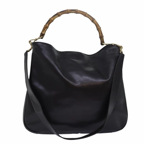 GUCCI Bamboo Shoulder Bag Leather Brown 001 1998 1577  78247