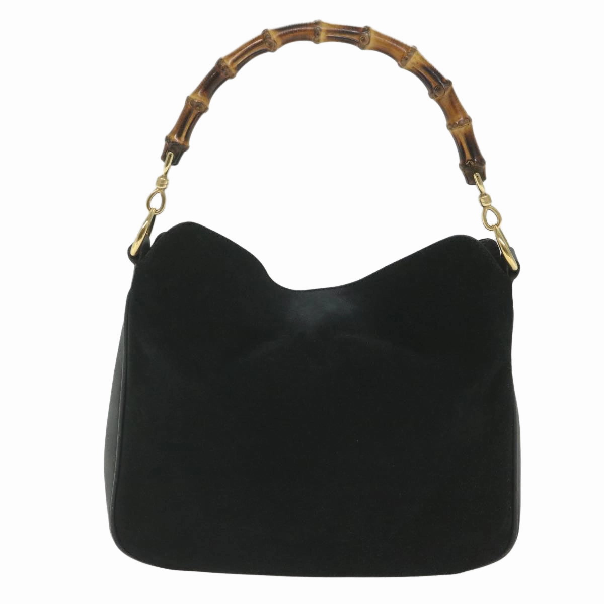 GUCCI Bamboo Shoulder Bag Suede 2way Black 001 1014 1638 0  ep2100
