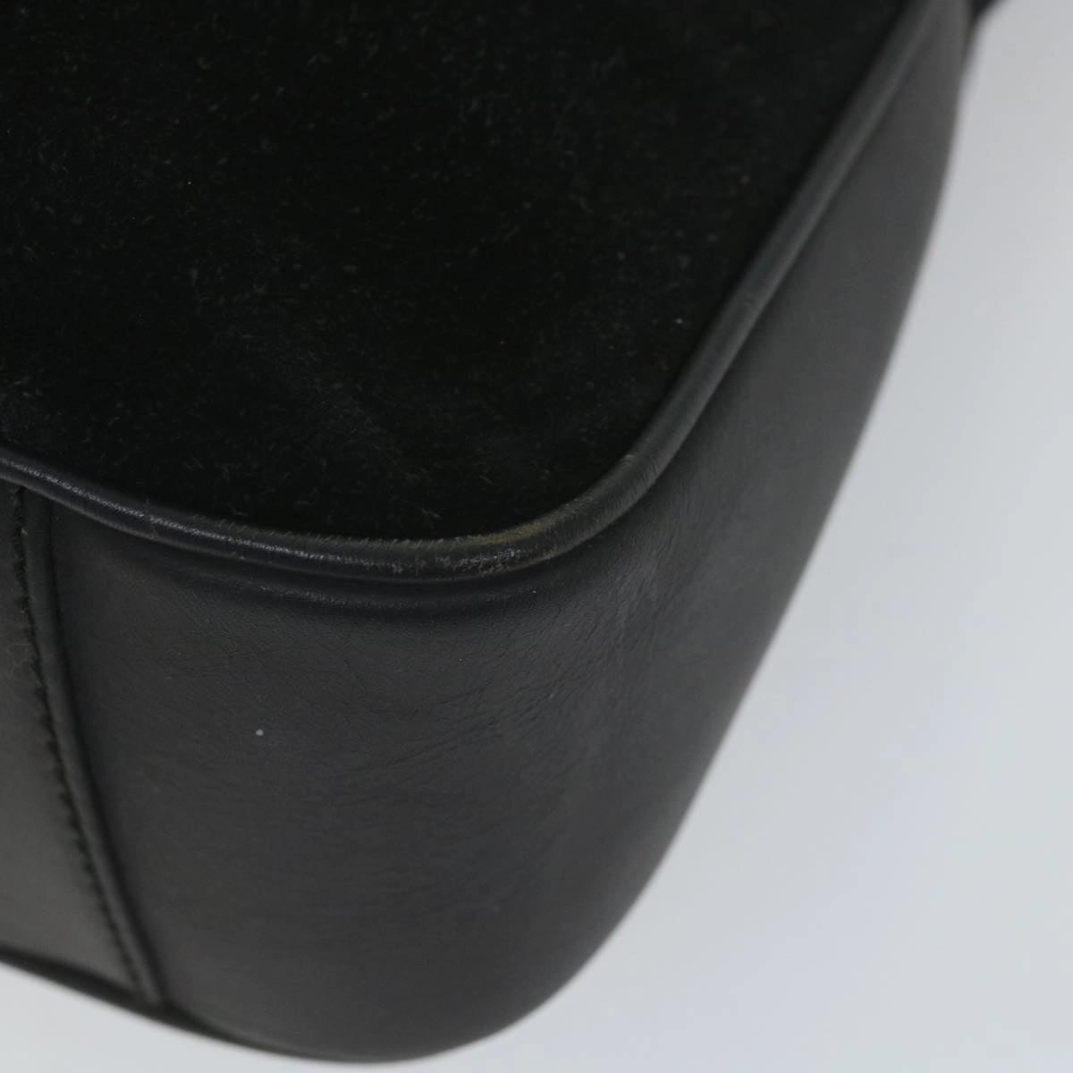 GUCCI Bamboo Shoulder Bag Suede 2way Black 001 1014 1638 0  ep2100